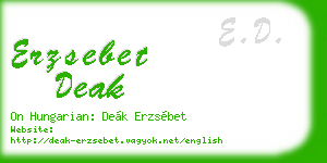 erzsebet deak business card