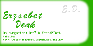 erzsebet deak business card